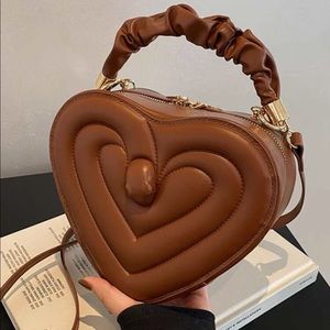 Brown Heart Purse